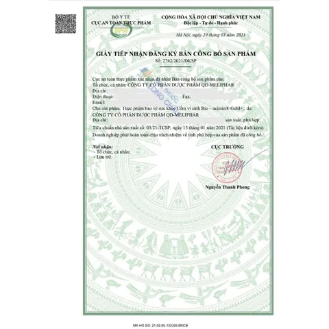 Cốm vi sinh hỗ trợ tiêu hóa Bioacimin Gold Meracine (30 gói) 850781