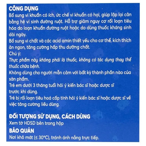 Cốm vi sinh hỗ trợ tiêu hóa Bioacimin Gold Meracine (30 gói) 850781