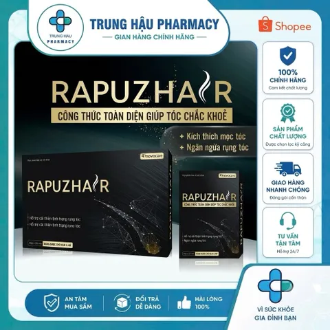 Viên uống RAPUZHAIR - Giúp giảm gãy rụng, cải thiện tình trạng mọc tóc, tóc chắc khoẻ (Hộp 30 viên)