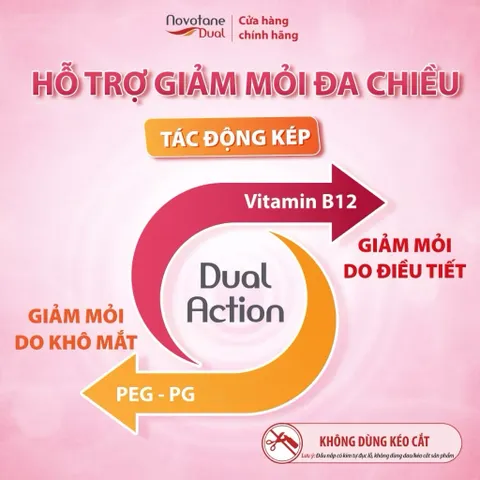 Nước nhỏ mắt Novotane Dual chuyên biệt cho mắt mỏi do cận thị, loạn thị, sử dụng thiết bị điện tử, hỗ trợ cải thiện điều
