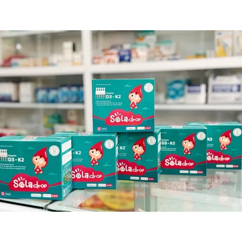 Vitamin D3K2 Sola Drop dạng 20 tép - Hỗ trợ chiều cao, răng xương chắc khoẻ