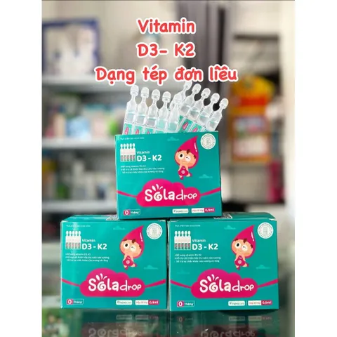 Vitamin D3K2 Sola Drop dạng 20 tép - Hỗ trợ chiều cao, răng xương chắc khoẻ