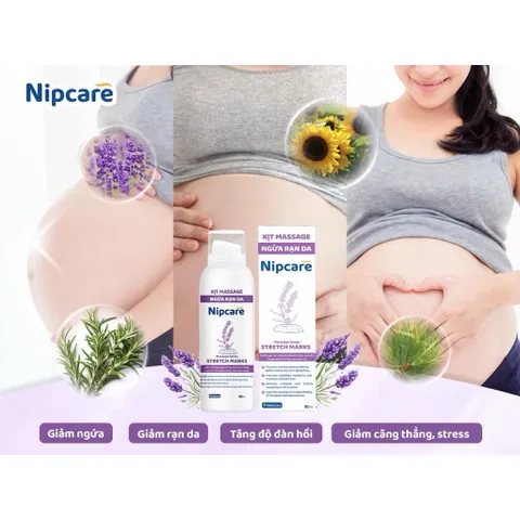 Xịt massage ngừa rạn da Nipcare 80ml - Làm mềm da, mờ vết rạn