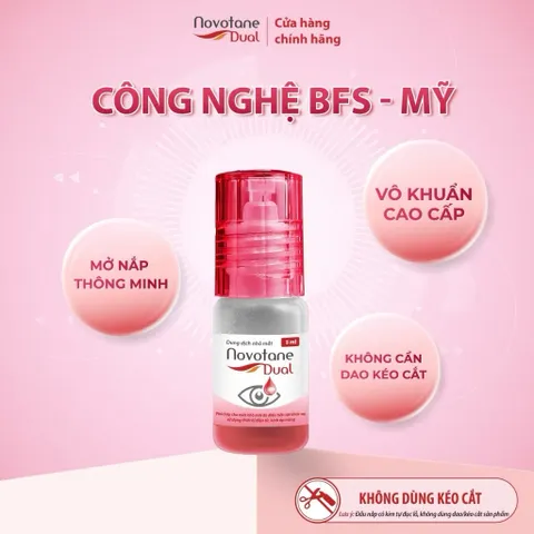 Nước nhỏ mắt Novotane Dual chuyên biệt cho mắt mỏi do cận thị, loạn thị, sử dụng thiết bị điện tử, hỗ trợ cải thiện điều