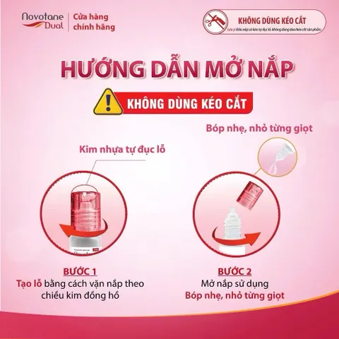 Nước nhỏ mắt Novotane Dual chuyên biệt cho mắt mỏi do cận thị, loạn thị, sử dụng thiết bị điện tử, hỗ trợ cải thiện điều
