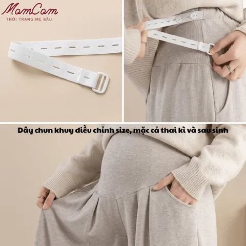 [Mẫu Mới] Quần Bầu Nỉ 2Da - Ống Rộng Dáng Suông Vải L1 - Dày Ấm Có Đáp Bụng Chun Điều Chỉnh Size
