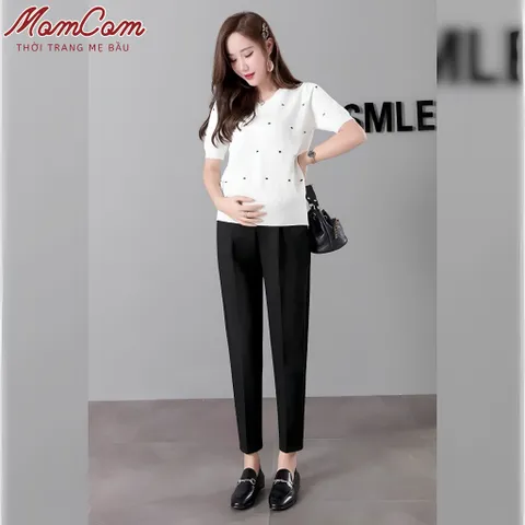 [HÀNG ĐẸP] Quần Bầu Baggy Công Sở Chất Vải Umi - Mềm Mát - Ống Đứng - Có Đáp Bụng
