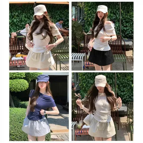 Chân Váy Bầu Chữ A Dáng Bồng - Kaki Gió Lụa - Có Quần Bảo Hộ Đáp Bụng Dây Rút Freesize