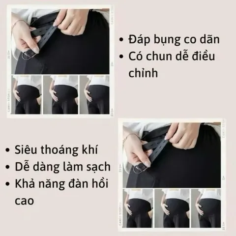 [HÀNG ĐẸP] Quần Bầu Baggy Công Sở Chất Vải Umi - Mềm Mát - Ống Đứng - Có Đáp Bụng