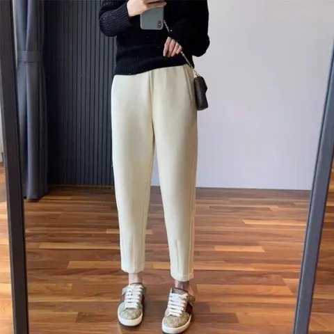 [SIÊU SALE] Quần Bầu Nỉ Baggy Nỉ 2 Da Hàn - Dày Dặn Mềm Mịn Co Giãn - Có Chun Rút Bụng Mặc Thu Đông