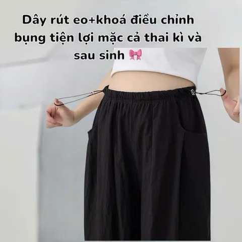 [Hot Trend] Quần Bầu Gió Lụa Loại 1 - Mềm Mát - Dáng Bom Ống Rộng - Có Dây Rút Eo Thời Trang Bigsize