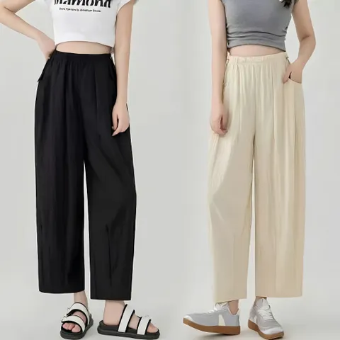 [Hot Trend] Quần Bầu Gió Lụa Loại 1 - Mềm Mát - Dáng Bom Ống Rộng - Có Dây Rút Eo Thời Trang Bigsize