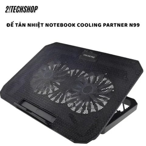 Quạt Làm Mát Laptop N99 2 Fan Lớn Hoạt Động Êm Ái, Đế Tản Nhiệt Tương Thích Mọi Dòng Máy Từ 13.3 Đến 17Inch Có Đèn LED