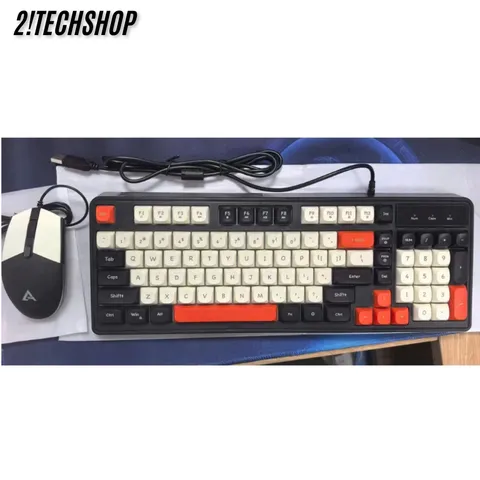Combo Phím Chuột Máy Tính Ateck K98 Giả Cơ LED Đổi Màu - Bàn Phím Gaming Laptop PC Có Dây Giá Rẻ