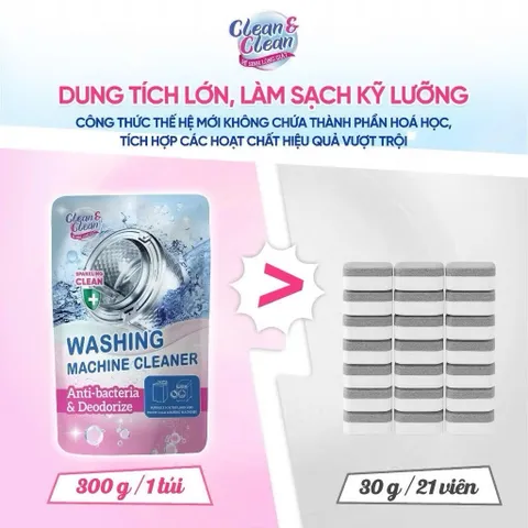Bột Tẩy Lồng Máy Giặt Clean & Clean 300 gr