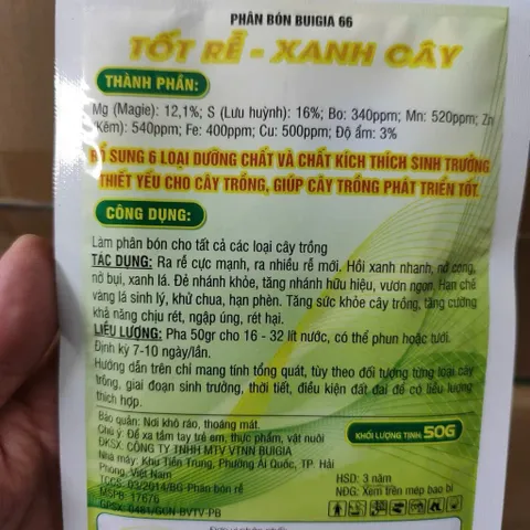 [NÔNG XANH]Phân Bón Chuyên Rau 50g - Siêu Kích Chồi, Nở Ngọn, Mập Cọng, Xanh Dày Lá Vượt Trội