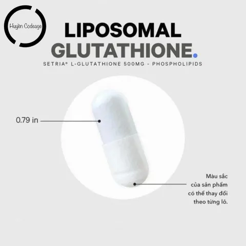 Viên Uống Hỗ Trợ Gan Thận Liposomal Glutathione 500mg - Giảm Nám, Tăng Cường Sức Khỏe, Chống Oxy Hóa, 60 Viên
