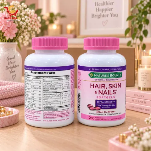 Viên uống hỗ trợ da móng tóc hair skin nail 250 viên-Nature’s Bounty Hair Skin & Nail các loại 851685