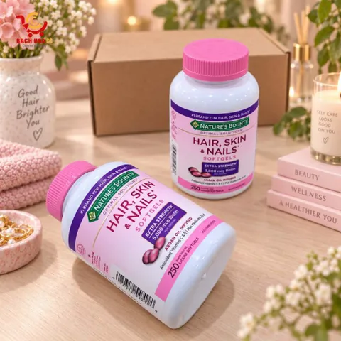 Viên uống hỗ trợ da móng tóc hair skin nail 250 viên-Nature’s Bounty Hair Skin & Nail các loại 851685