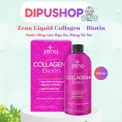 [DATE 2027] Nước uống đẹp da Nước uống Collagen + Biotin Zena Liquid 900ml của Mỹ