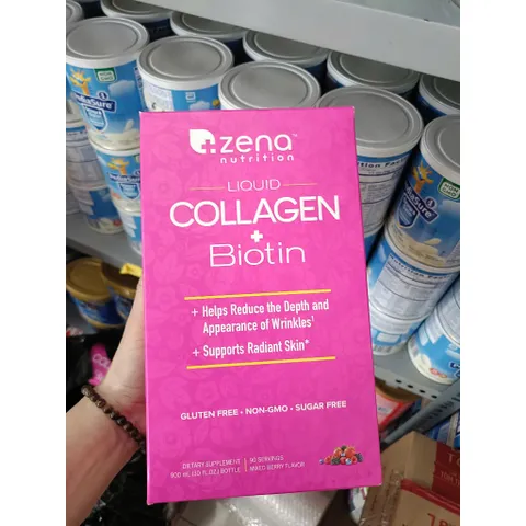 [DATE 2027] Nước uống đẹp da Nước uống Collagen + Biotin Zena Liquid 900ml của Mỹ