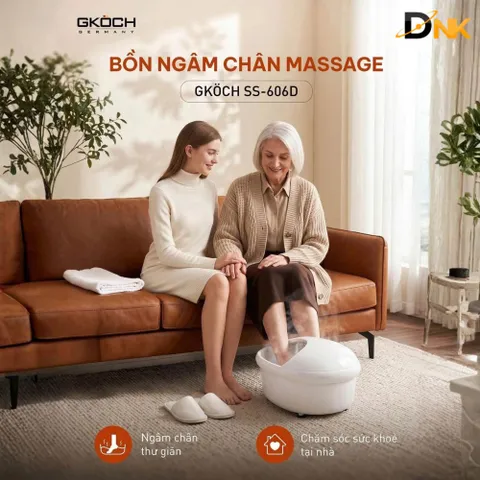 Bồn ngâm chân massage GKOCH SS-606D 7 lít, làm nóng và giữ nhiệt 450W