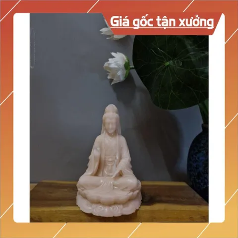 Tượng Quán Âm Bồ Tát 12cm Chất Bột Đá Sắc sảo. Tượng Bồ Tát để xe