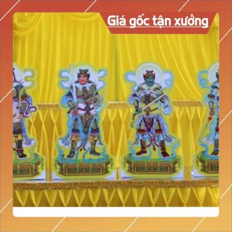 Bộ tranh cúng tứ đại thiên vương ép plastic cao 40cm 851826