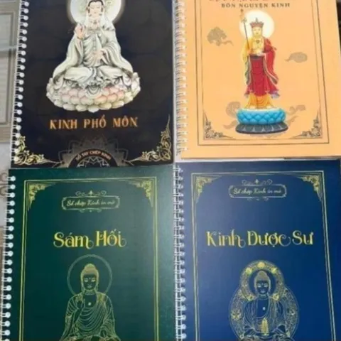 Vở chép kinh in mờ chữ to : Địa Tạng , Dược Sư , Phổ Môn , Sám Hối font đẹp dễ chép