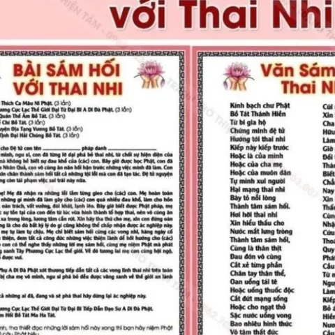 COMBO 15 Tờ Sám Hối Với Thai Nhi, IN 2 MẶT, ÉP PLASTICS NHIỀU CỠ cực đẹp