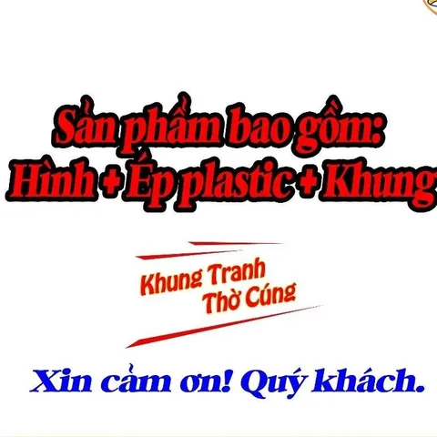 Tranh, bài vị Thần Tài mẫu phú quý tài lộc + gồm Khung + ép plastic đầy đủ kích thước cực đẹp