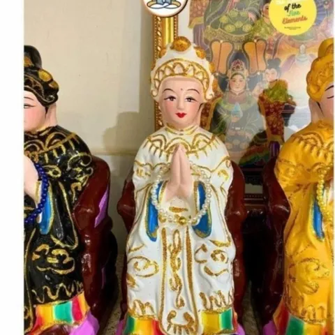 Tượng Bà Kim hoặc Thuỷ Ngũ Hành (MÀU TRẮNG) cao 27cm 2 tấc rưỡi Ngũ Hành Nương Nương Năm Bà Ngũ Hành 851896