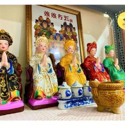Tượng Bà Kim hoặc Thuỷ Ngũ Hành (MÀU TRẮNG) cao 27cm 2 tấc rưỡi Ngũ Hành Nương Nương Năm Bà Ngũ Hành 851896