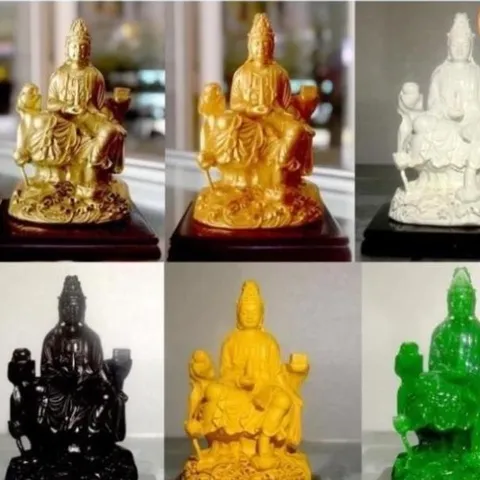 Tượng ngài quan thế âm Bồ tát đạp sen cao 11cm nhiều mẫu - QUAN ÂM ĐẠP SEN