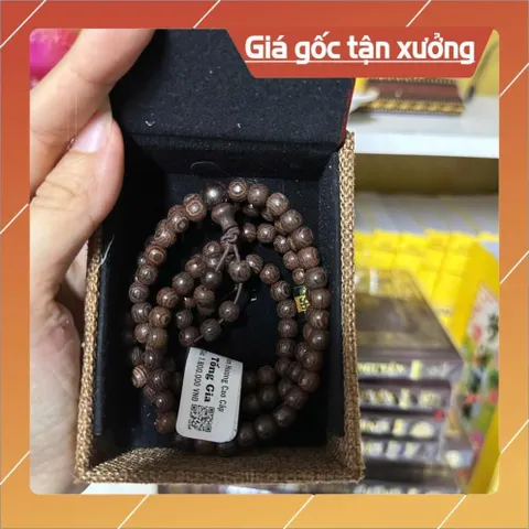 COMBO HỘP +  Tràng 108 hạt gỗ trầm có mix (dây và hộp) 851971