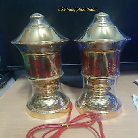 đèn thờ cát tường song long đỏ có hoả tốc