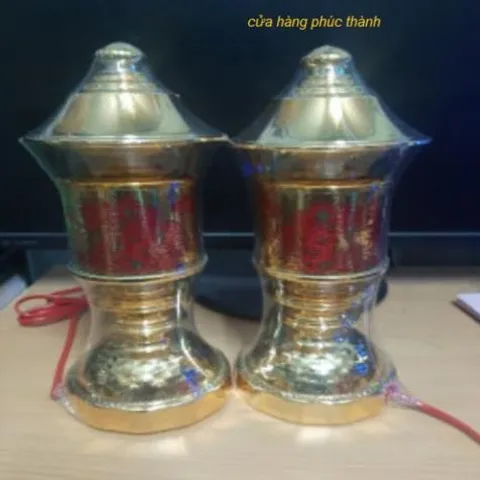 đèn thờ cát tường song long đỏ có hoả tốc