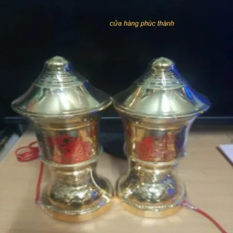 đèn thờ cát tường song long đỏ có hoả tốc