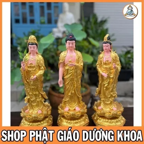 Tôn Tượng Tam Thánh Tây Phương 45CM màu vàng cực đẹp 852101