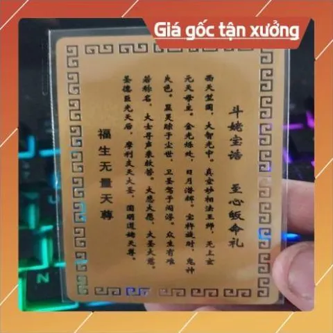 kim bài linh phù đẩu mẫu nguyên quân HÀNG CAO CẤP, có hoả tốc 852161