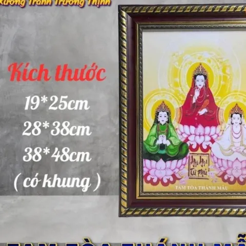 Tranh TAM TÒA THÁNH MẪU - có khung cực đẹp