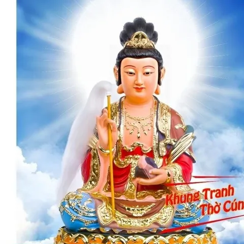 Tranh treo, ảnh thờ NỮ OA NƯƠNG NƯƠNG tọa thiền bền màu + Khung ảnh sáng đẹp kích thước khổ A3, A4, A5