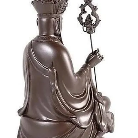 Tặng vòng tay, Tôn Tượng Địa Tạng Vương Bồ Tát cao 17 cm màu nâu đất cực đẹp