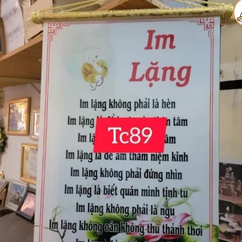 Tranh cuộn 40cm x 60cm hình đức phật Về ý nghĩa cuộc sống treo tường nẹp gỗ nhiều mẫu