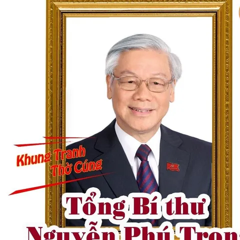 Tranh treo, ảnh thờ Tổng Bí Thư Nguyễn Phú Trọng + Khung ảnh sáng đẹp (Bảo hành gãy vỡ) , Khung hình cực đẹp