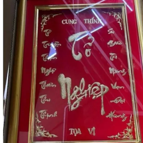BÀI VỊ THỜ CÚNG TỔ NGHIỆP - TỔ NGHỀ CHỮ NỔI DÁT VÀNG cực đẹp DƯƠNG KHOA SHOP