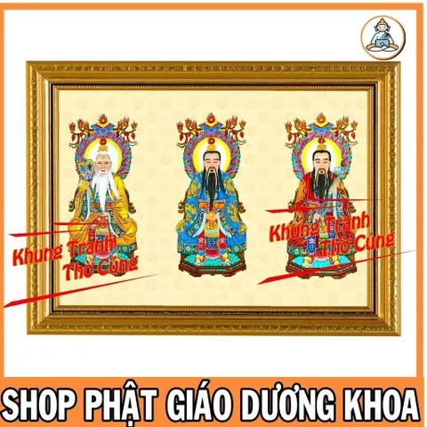 Bài Vị Tam Vị Thánh Tổ, Tam Thanh (Đạo Giáo) + khung (Bảo hành gãy, vỡ) , Khung hình cực đẹp