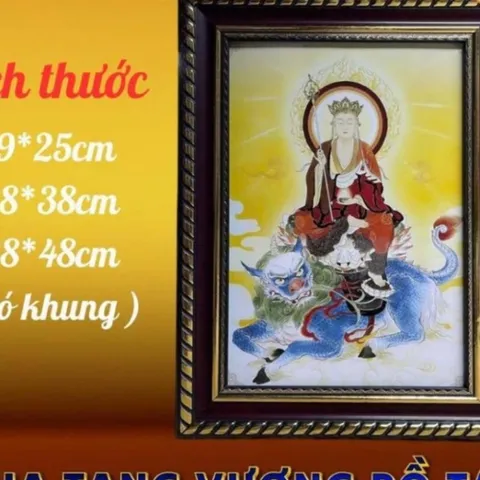 Tranh ĐỊA TẠNG VƯƠNG BỒ TÁT - có khung cực đẹp