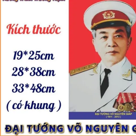 Tranh ĐẠI TƯỚNG VÕ NGUYÊN GIÁP - có khung cực đẹp