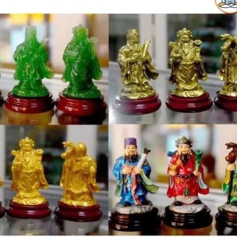 Bộ tượng 3 ông phúc lộc thọ,có đế cao 9cm(nhiều mẫu ) cực đẹp